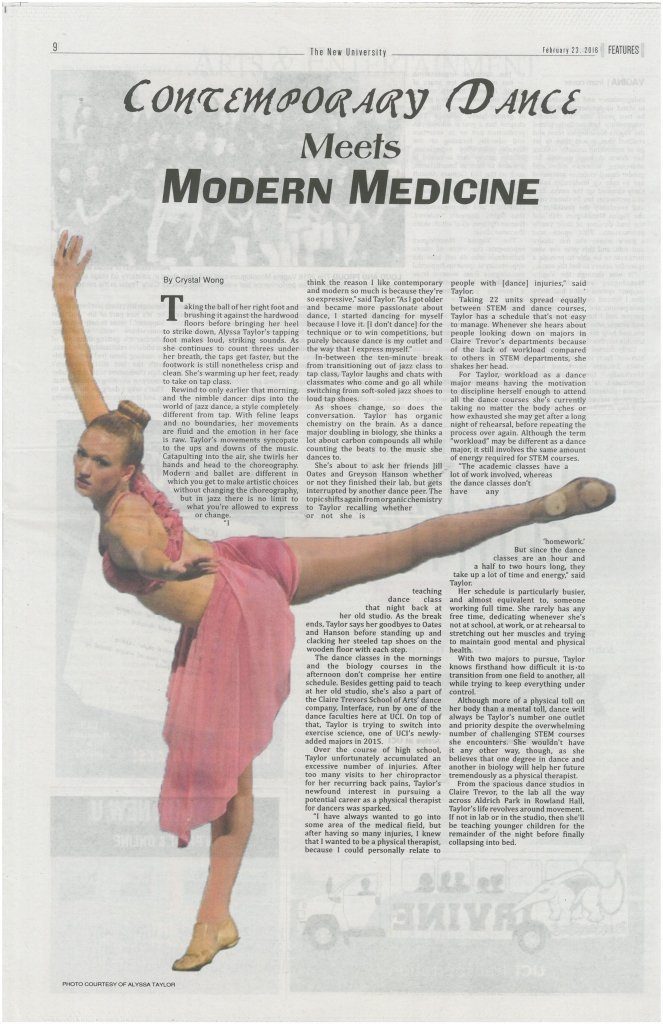 Alumna Alyssa Taylor featured in UCI's The New University paper
